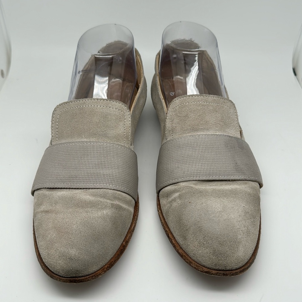 Rag & Bone Amber Gray Off-White Suede‎ Slip on Loafers Shoes Size 37.5